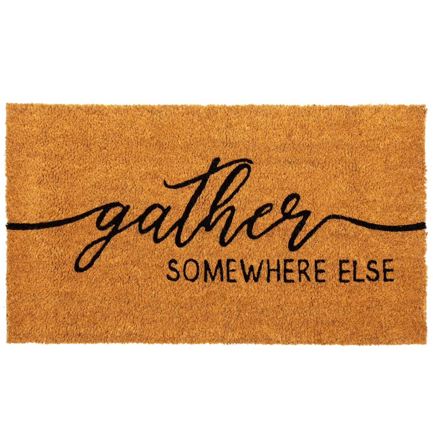 Fall Welcome Mat for Front Porch, Outdoor Thanksgiving Door Mat, Gather Somewhere Else (17 x 30 In)