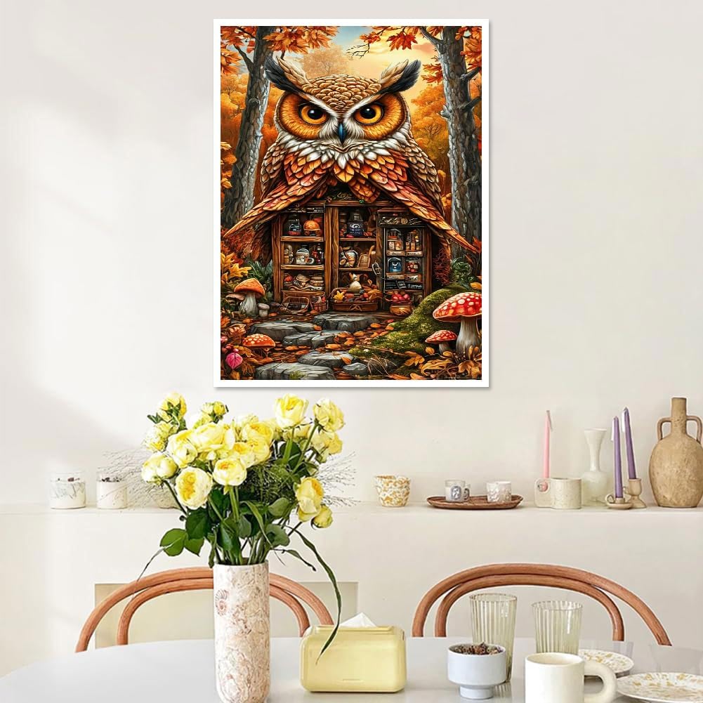 Fall Diamond Art Kits for Adults, Owl Diamond Painting Kits