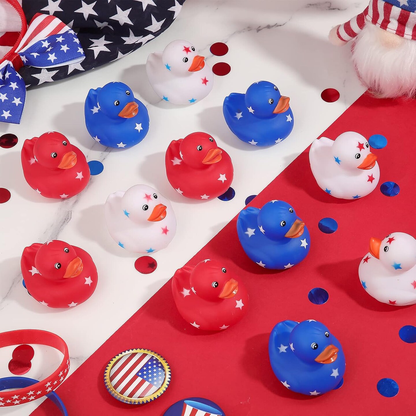 Independence Day 2 Inch Patriotic Rubber Ducks Float Small Rubber Ducks Shower Rubber Ducks Star Rubber Ducky