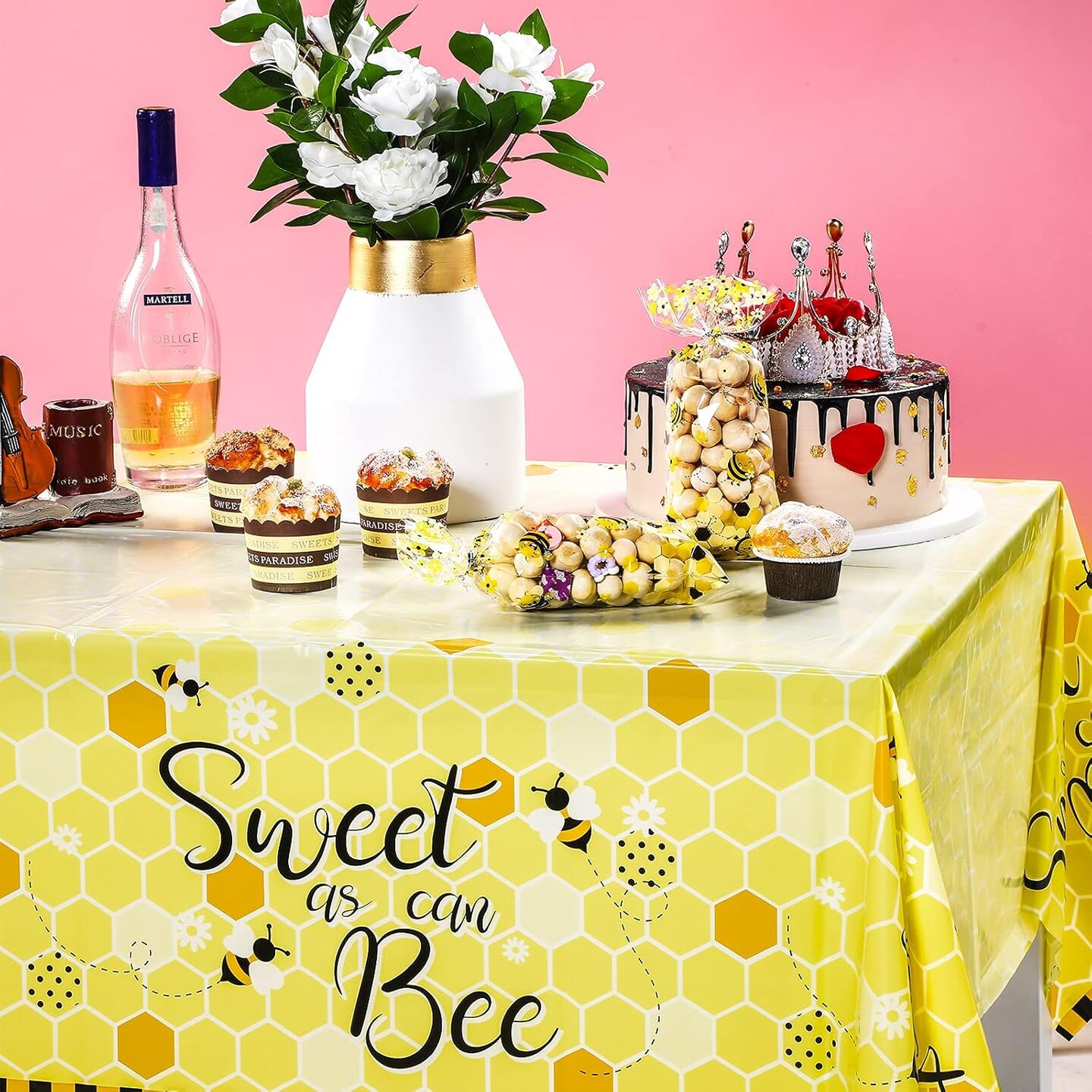 Bee Plastic Tablecloths Sweet as Can Bee Decorative Table Cover