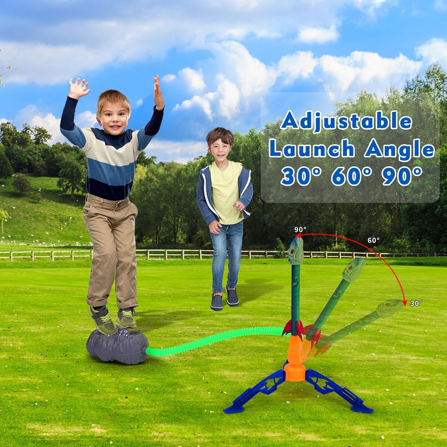 Dinosaur Toy Rocket Launcher for Kids - Launch Up to 100 Ft