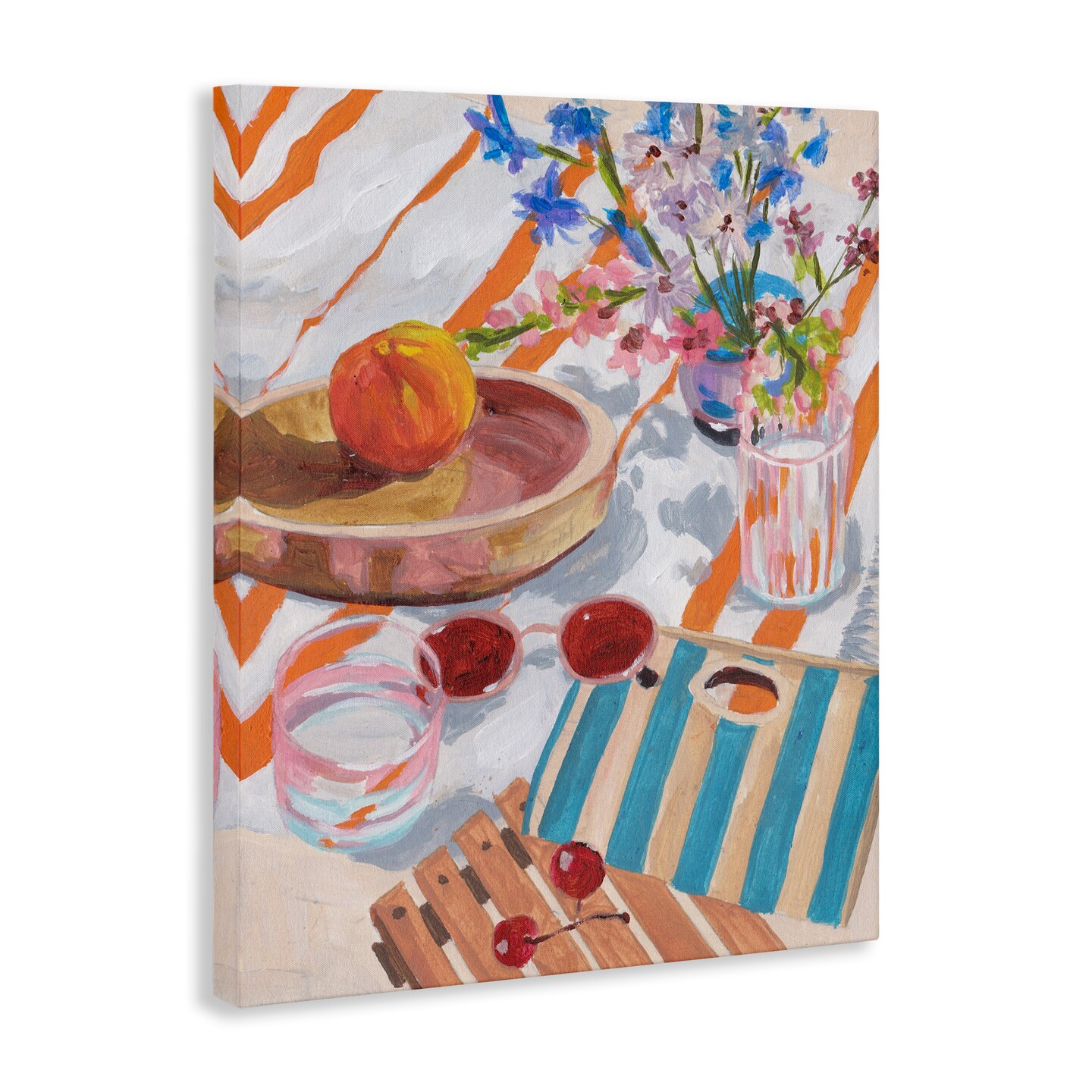 Stupell Industries Tangerine Tides Beach Blanket Canvas By Melissa Wang