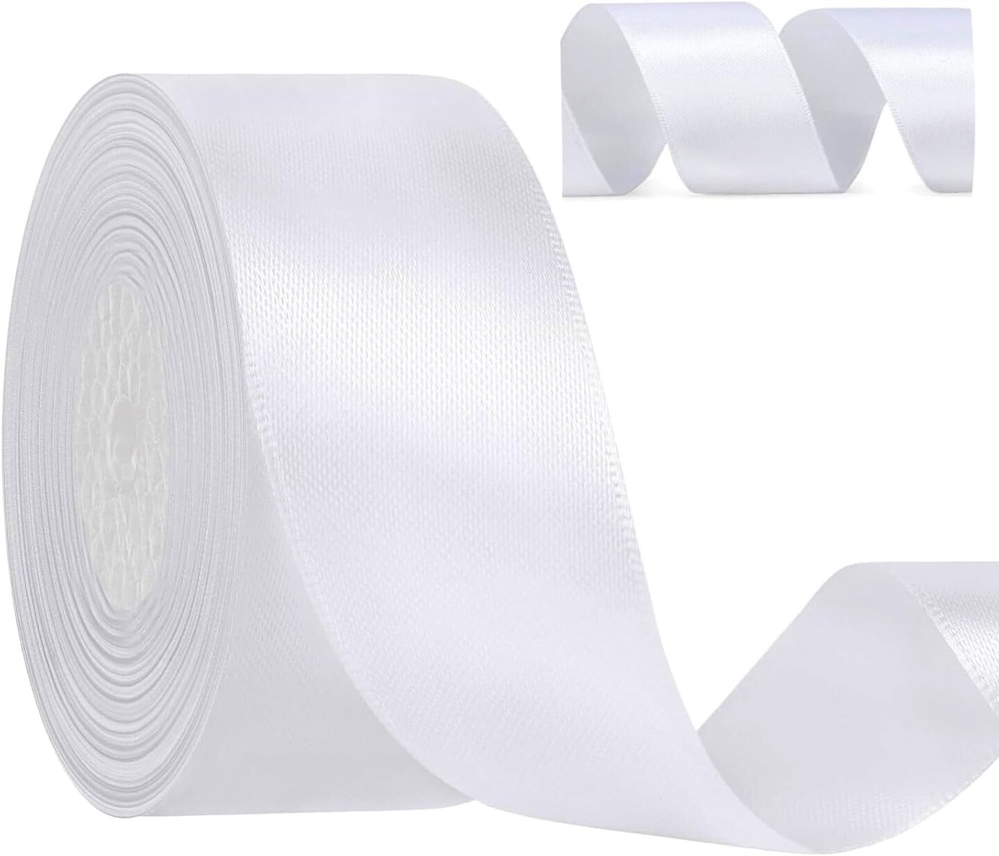 1-1/2 inch White Satin Ribbon, 100 Yards