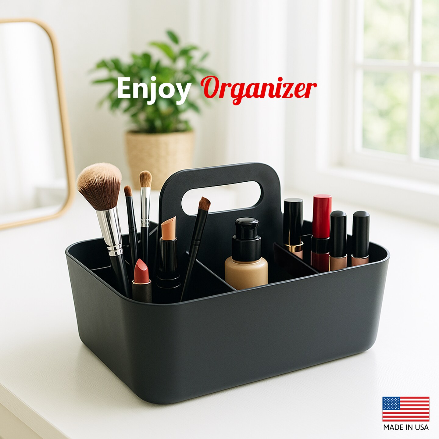 Enjoy Organizer Small Stackable and Portable Simple 6-Compartment Art Caddy - Made In USA
