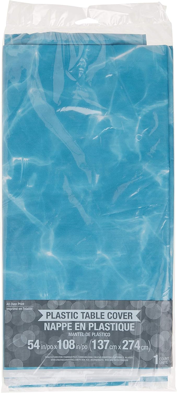 Plain Water Print Plastic Tablecloth