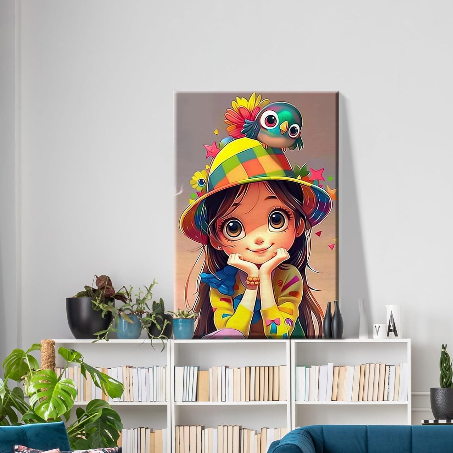 8x12 Inch - Paint by Numbers Kit for Adults with Frame Cartoon