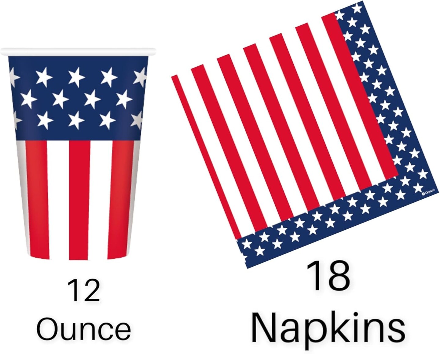 4th of July Party Supplies for 18 Guest &#x2013; Plates, Cups, Napkins, Table Cover, USA Banner &#x26; Balloons