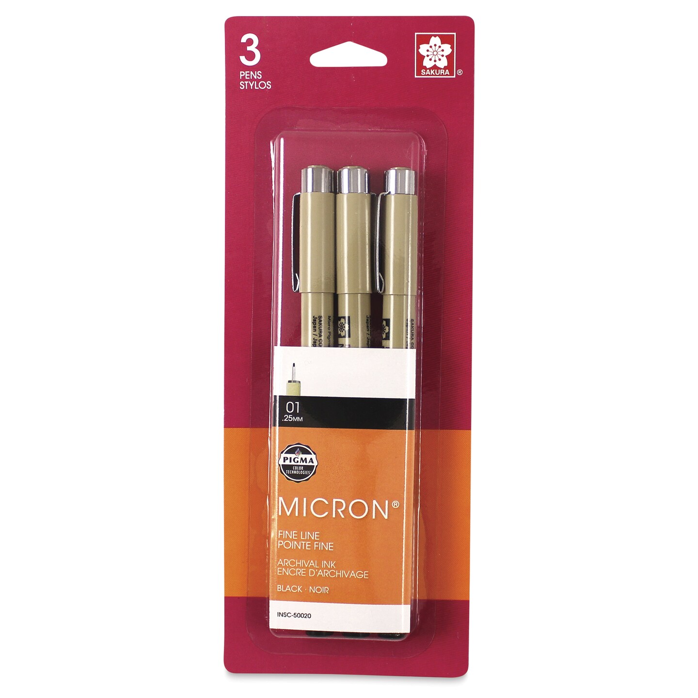 Sakura Pigma Micron Pens - Set of 3, Black, 01