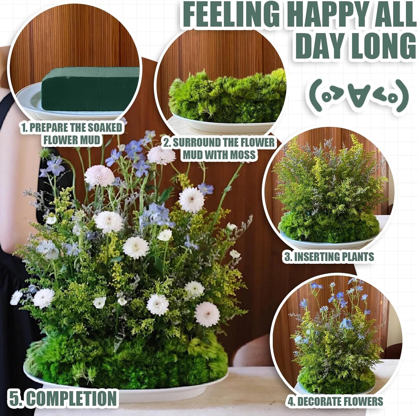 4Pcs Floral Foam - (7.8" L x 3.5" W x 2.4" H) Flower Foam Blocks