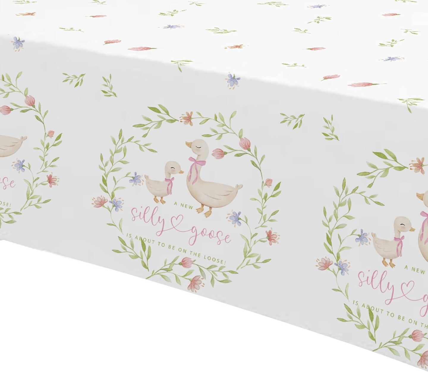 Pink Silly Goose Baby Shower Decorations Tablecloth