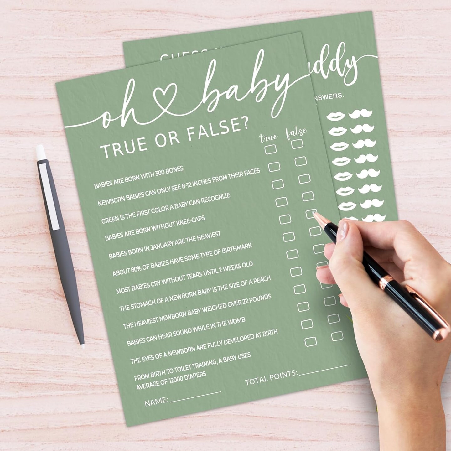 Hilarious Baby Shower Game Cards Ideas, 5" x 7" Double-Sided Baby Shower Games for Girl or Boy