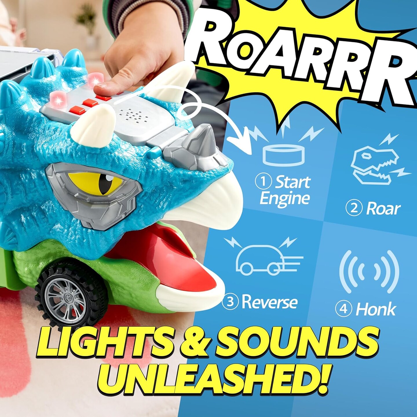 13 in 1 Dinosaur Toys for Kids 3-5, Triceraptor Dinosaur Truck