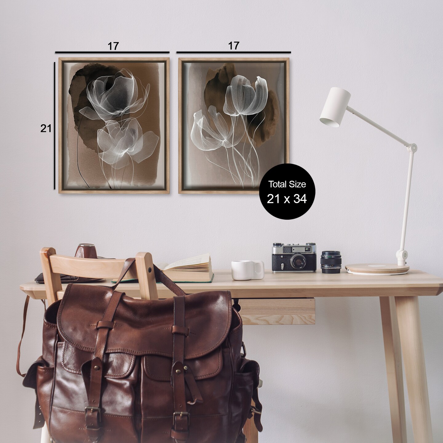 Stupell Industries Mocha Toned Gossamer Roses 2pc Floating Frame Set By Annabelle Hall