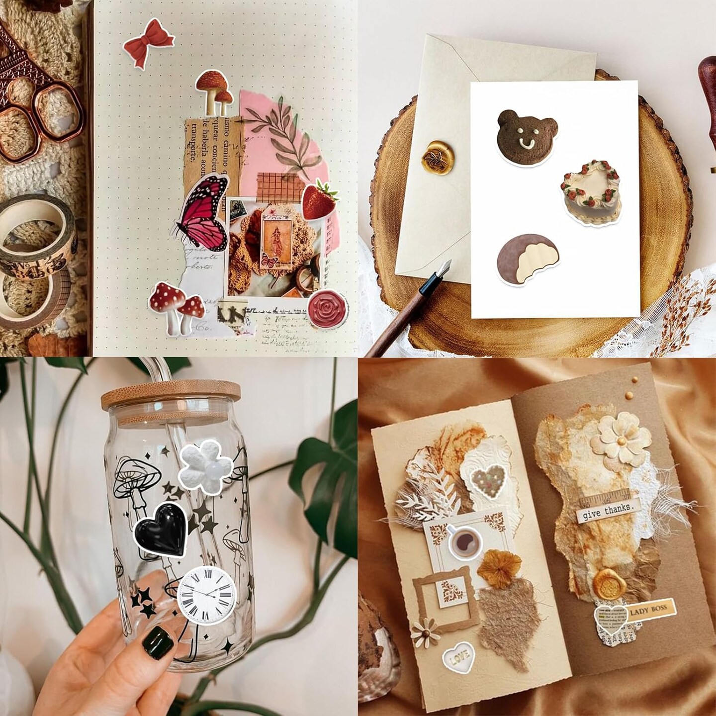 480 Pcs Vintage Aesthetic Stickers for Scrapbooks, Laptop, Water Bottles