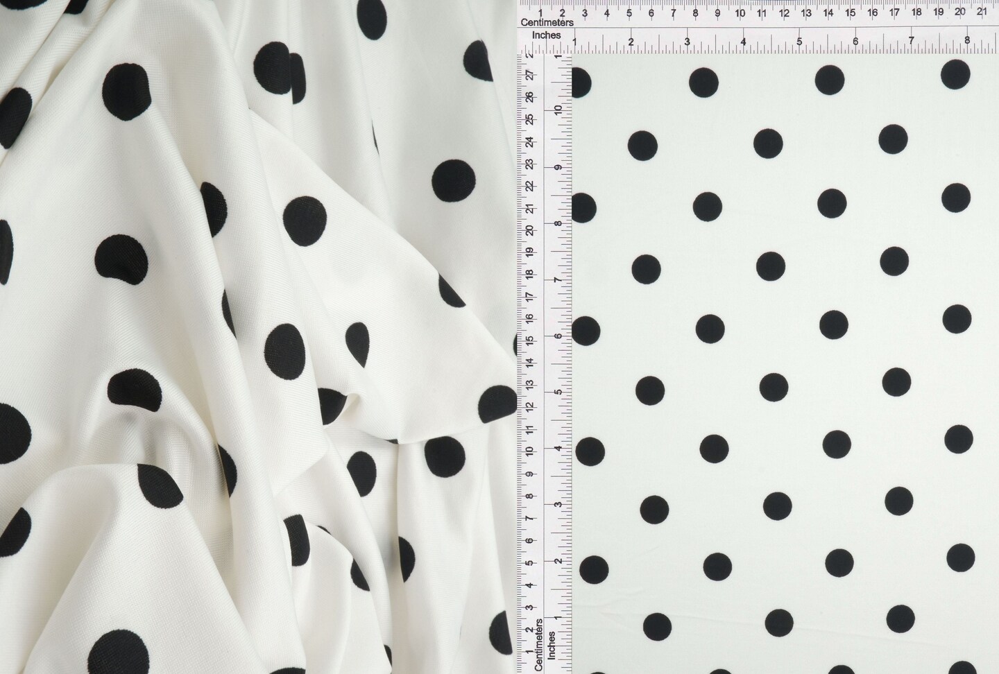 1 Yard DTY Polka Dots Print Stretch Lightweight Fabric 58/60" Wide