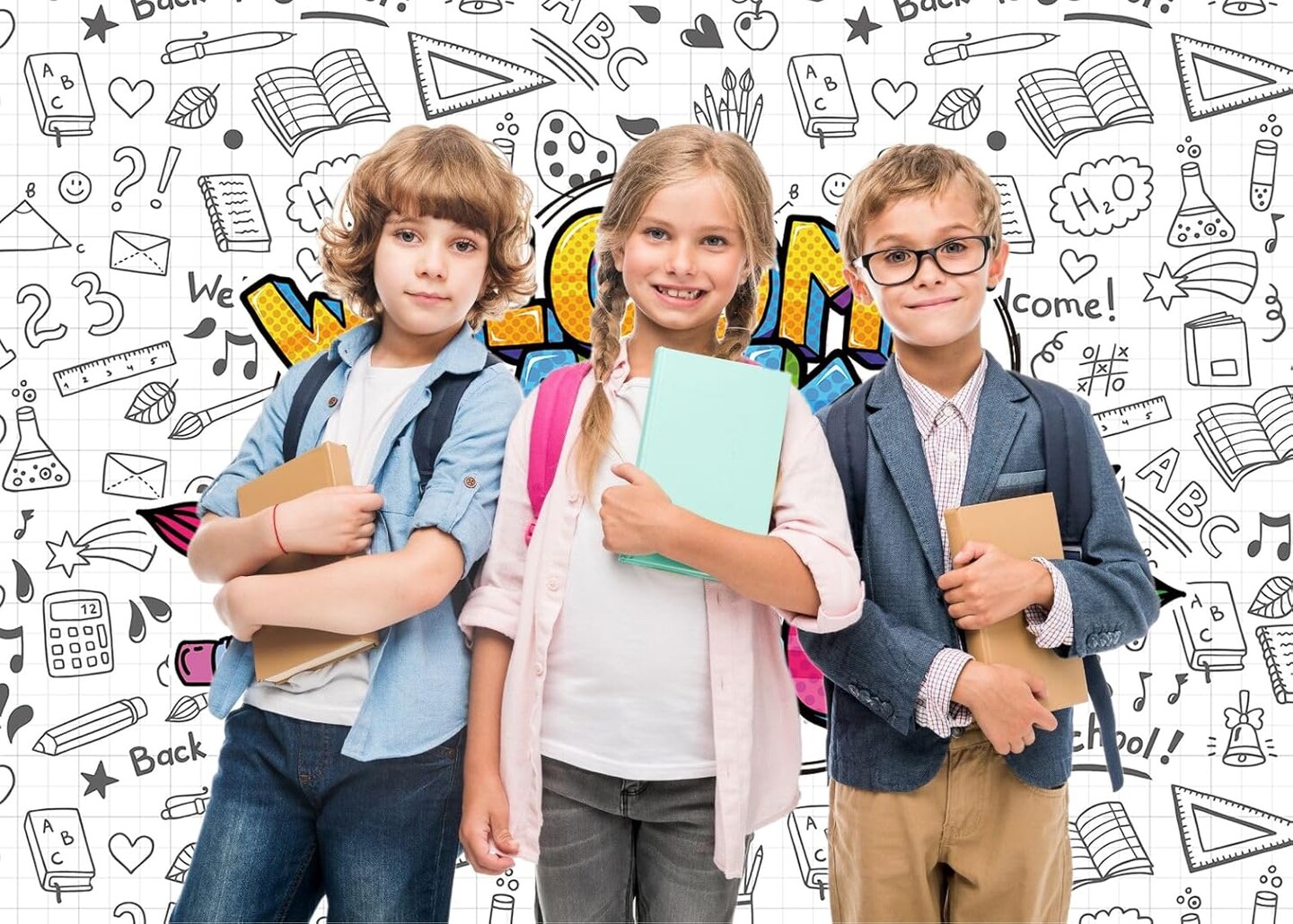 Welcome Back to School Backdrop White Homecoming Photography