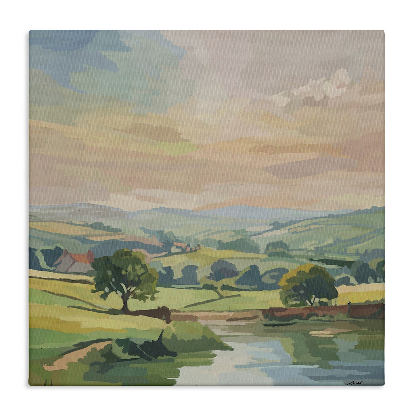 Stupell Industries Midwestern Countryside Landscape Canvas By Amelia Noyes