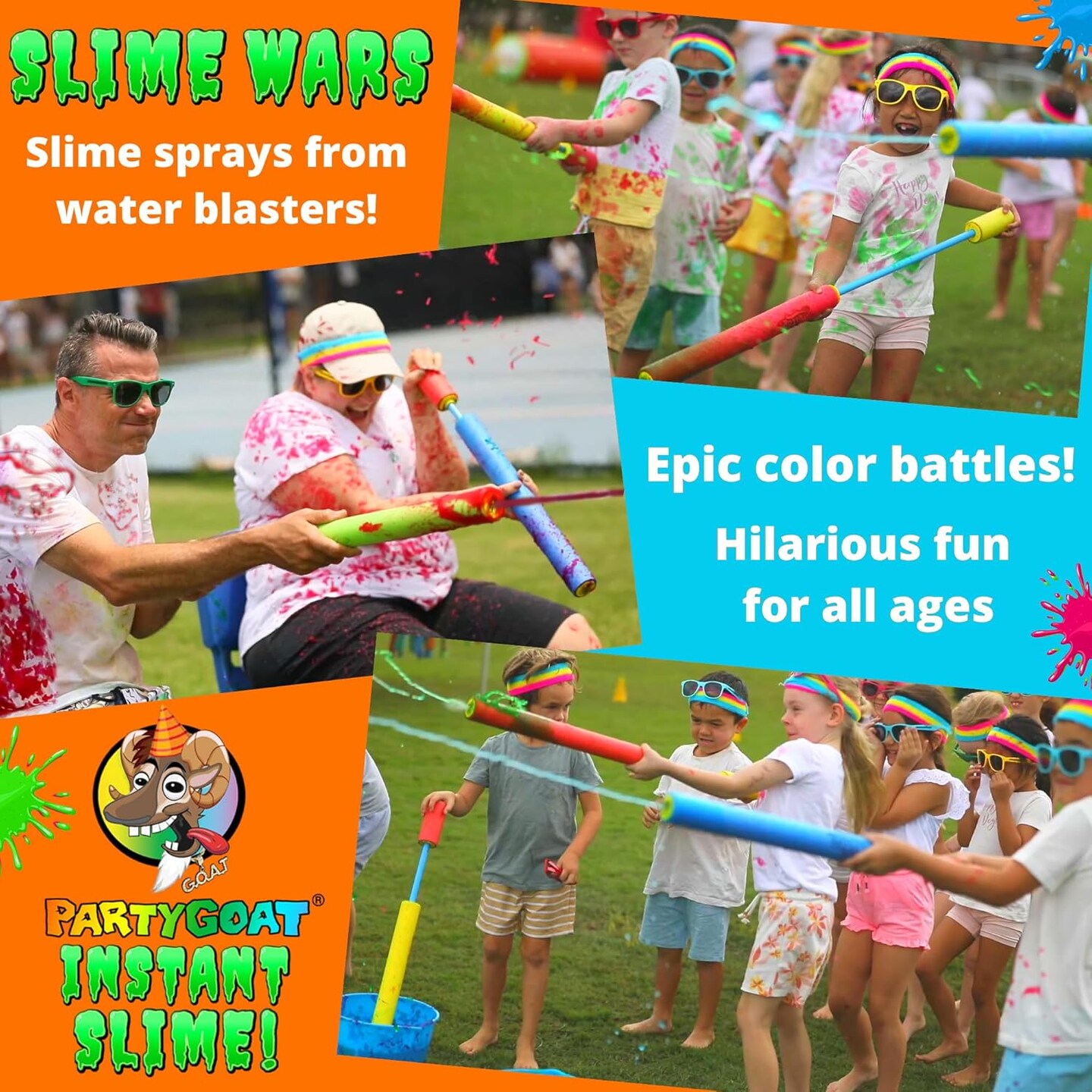 Bulk Instant Slime Powder Kit (Green, Blue, Pink &#x26; Yellow)