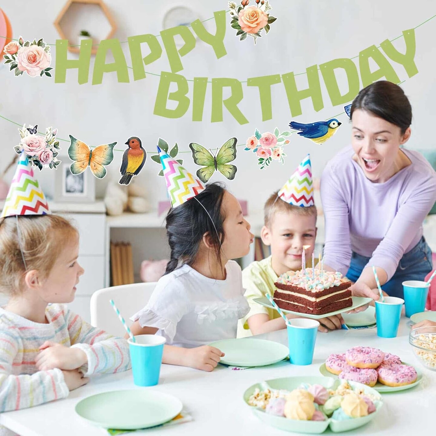 Happy Birthday Flower Banner