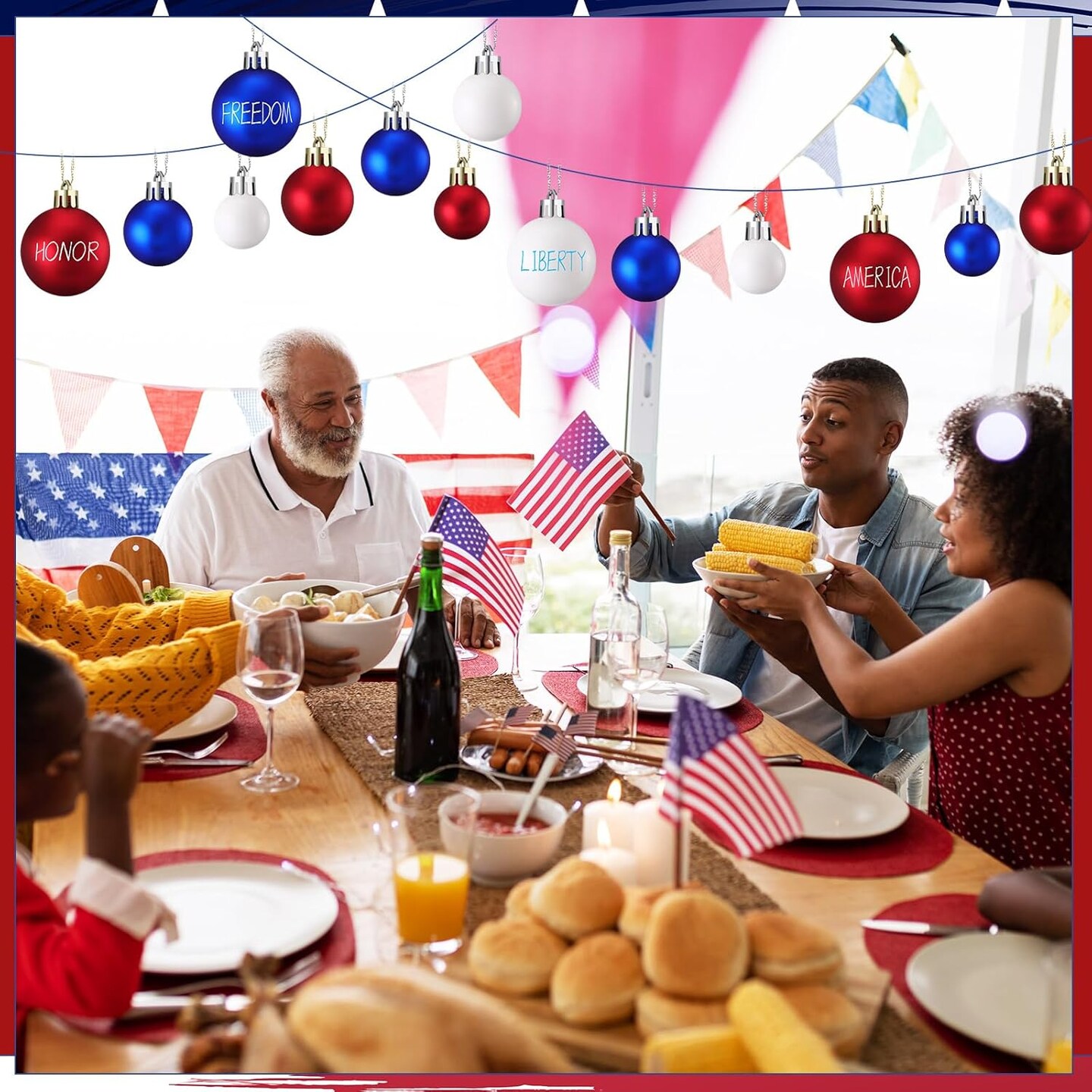 30 Pcs 4th of July Patriotic Ball Ornaments (Patriotic Copywriting Style)