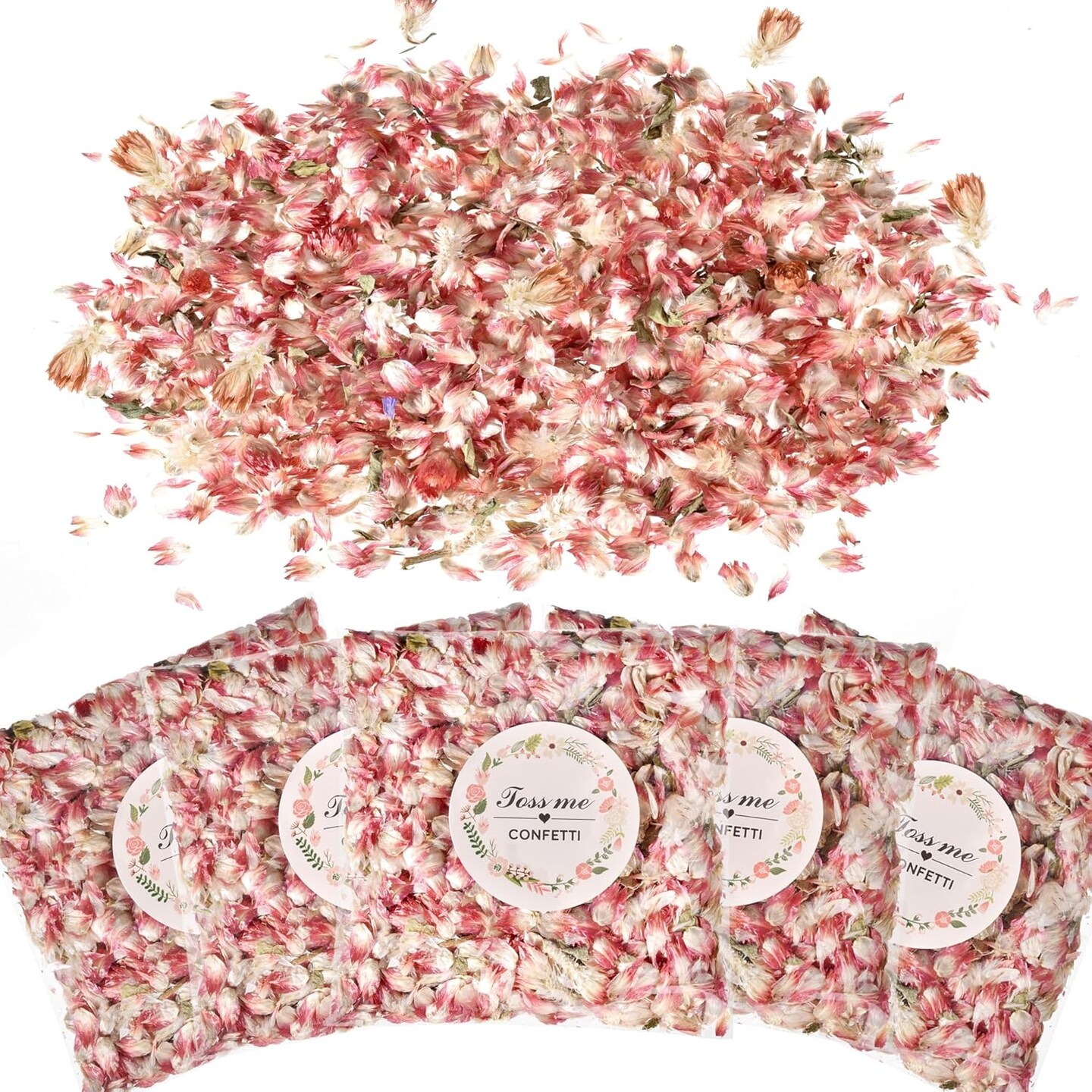 20 Pack Prefilled Confetti Packets (Pink Flower Petal)