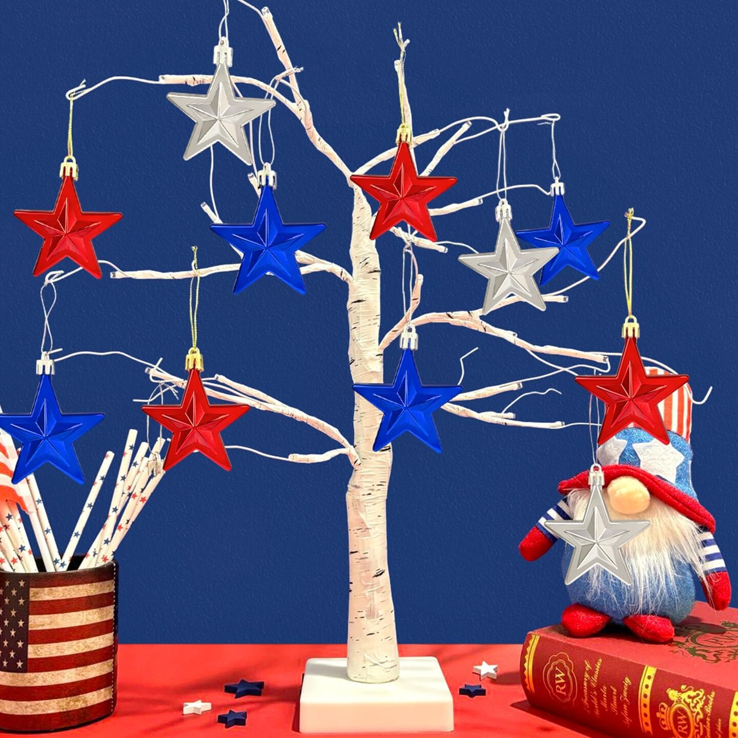 4th of July Ornaments for Tree 24 PCS Decorations Party Accessories