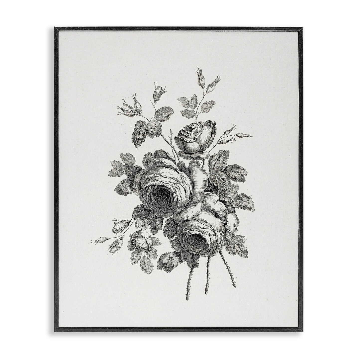 Stupell Industries Vintage Roses Bundle Framed Giclee By Lettered and Lined