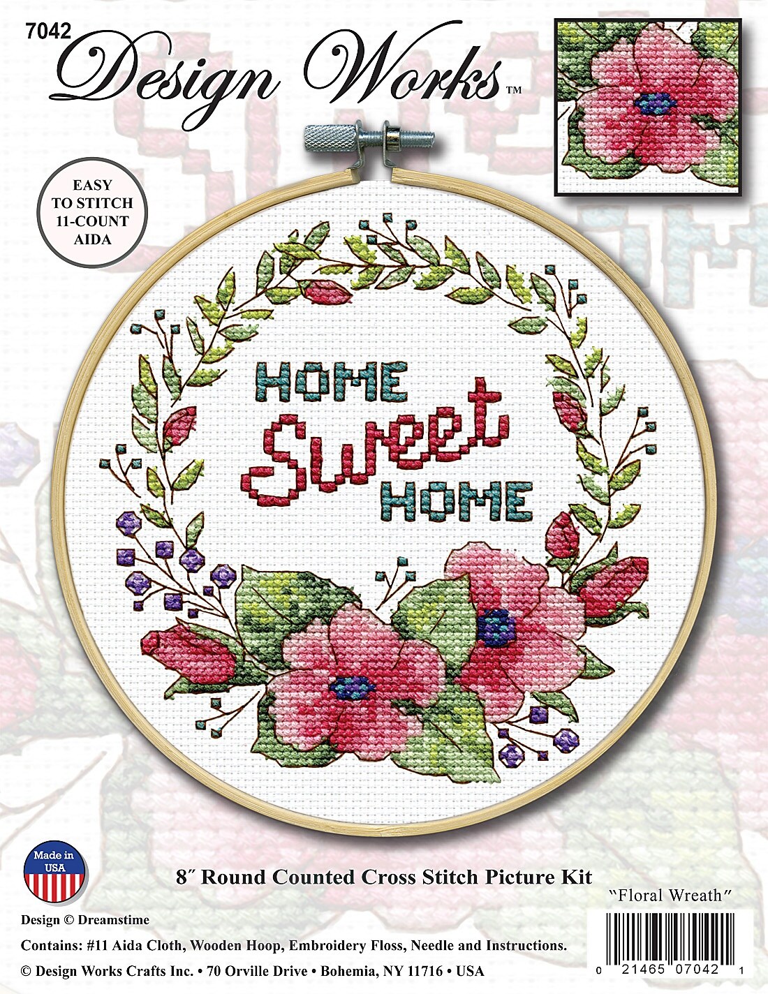 Design Works Counted Cross Stitch Kit 8" Round-Home Sweet Home