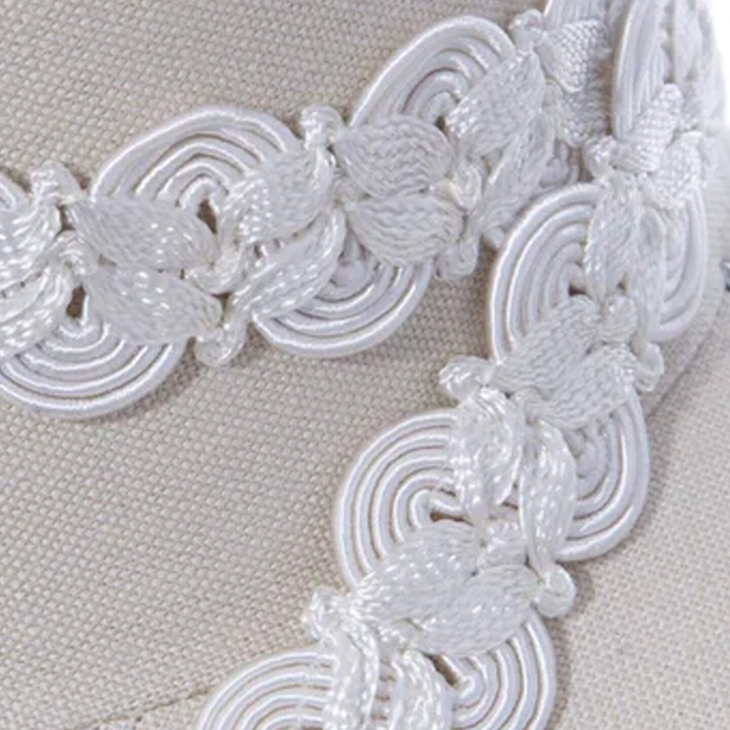1 Yard 7/8&#x22; White Swirled Upholstery Gimp Trim Elegant Decorative Finish