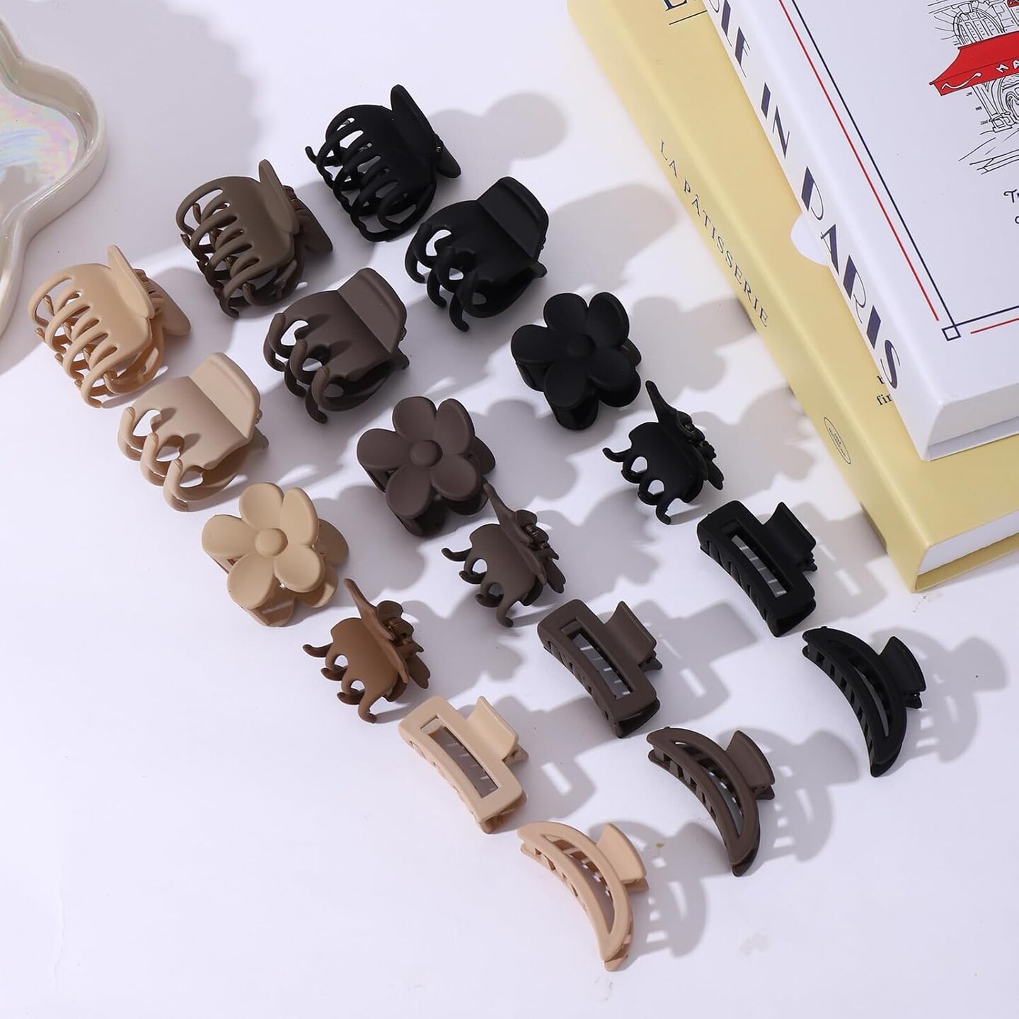 18 Pcs Small Hair Clips Set, Various Styles Butterfly & Flower Claw Clips