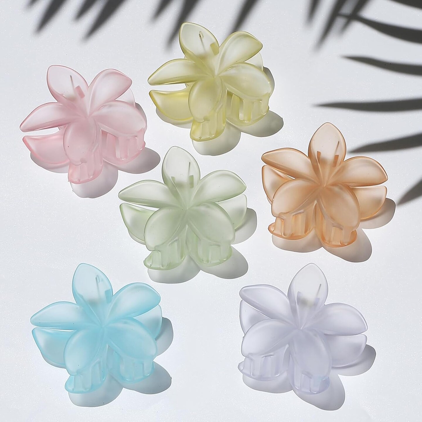 Hawaiian Flower Hair Clips for Women 6 Pack Flower Hair Claw Clips