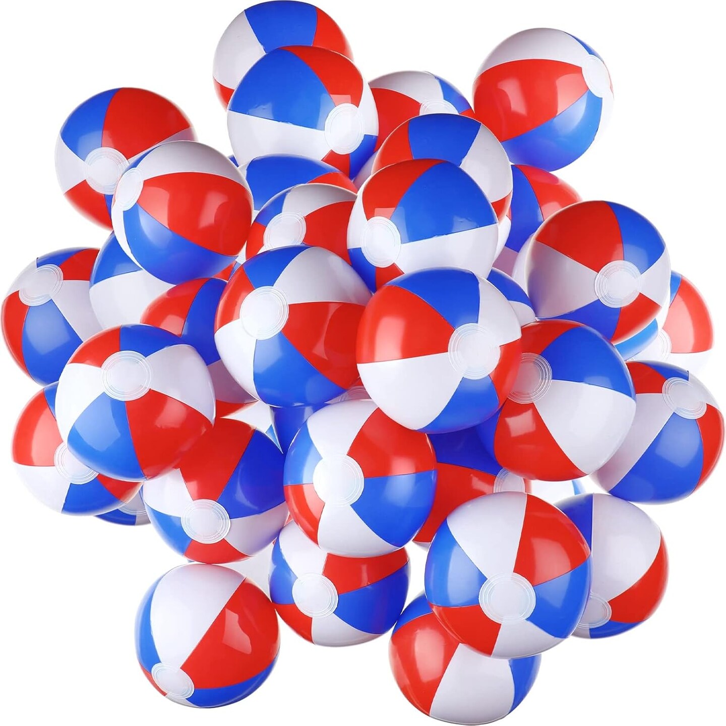 4 to 5 Inches Red White and Blue Beach Balls for Kids 4th of July Inflatable Balls Patriotic Summer Toys for Independence Day, Hawaiian, Beach, Water Games and Pool