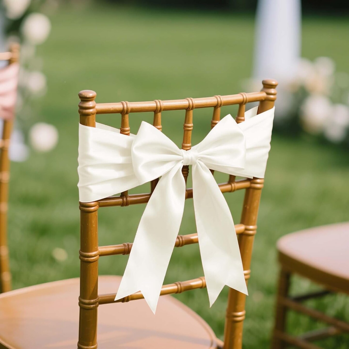 Ivory Satin Ribbon 3 Inch 10 Yards Double Faced Luxury White Cream Silk