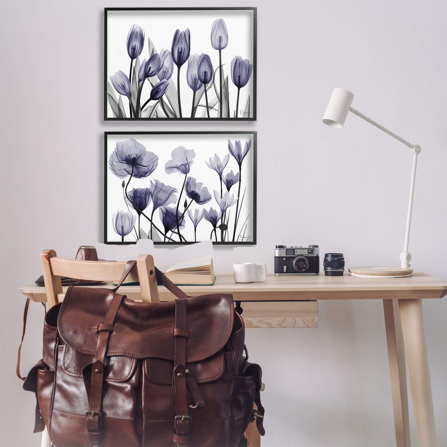 Stupell Industries Dusk Delight Blue Flowers 2pc Framed Giclee Set By Albert Koetsier