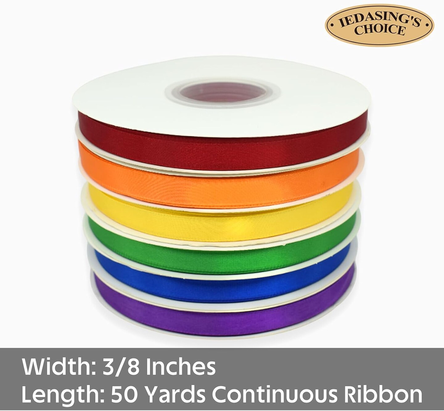 Antique Gold Ribbon 3/8 Inch x 50 Yards Satin Ribbon Continuous, Single Face