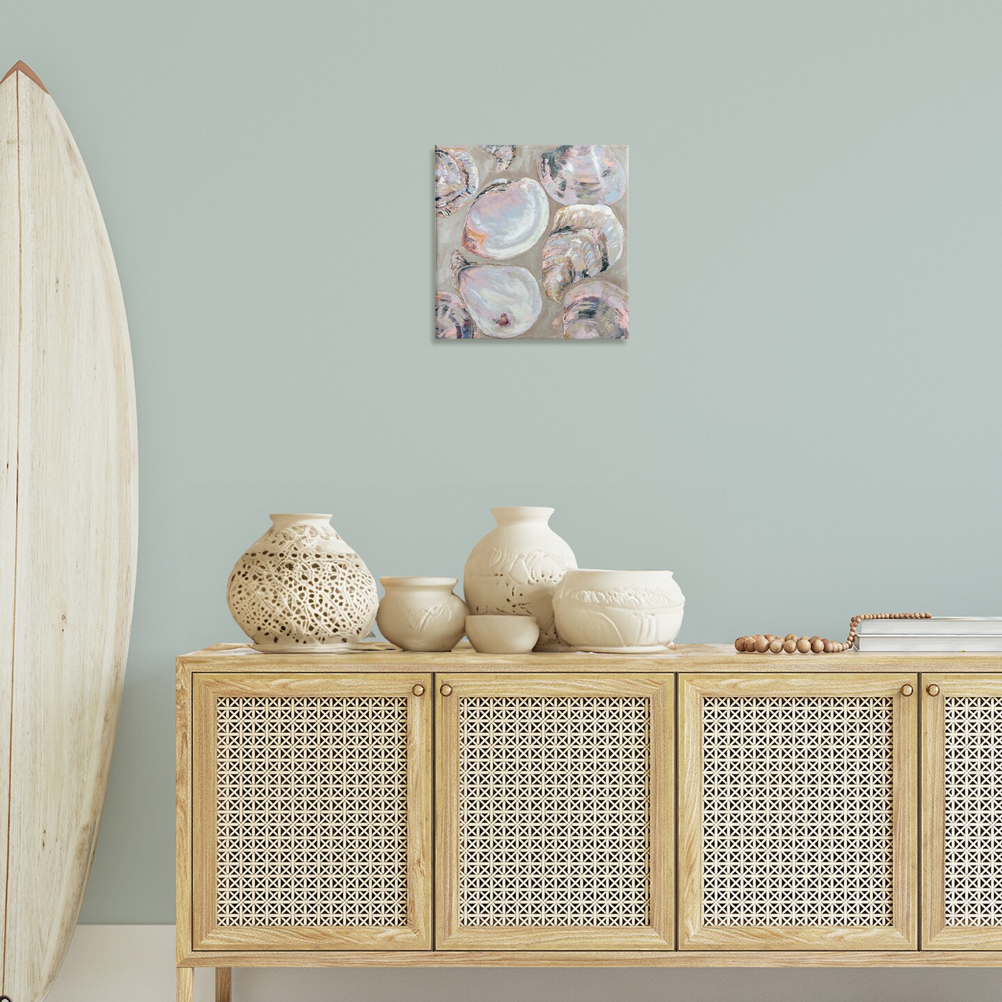 Stupell Industries Summer Seashells in Subtle Pink Canvas By Jeanette Vertentes