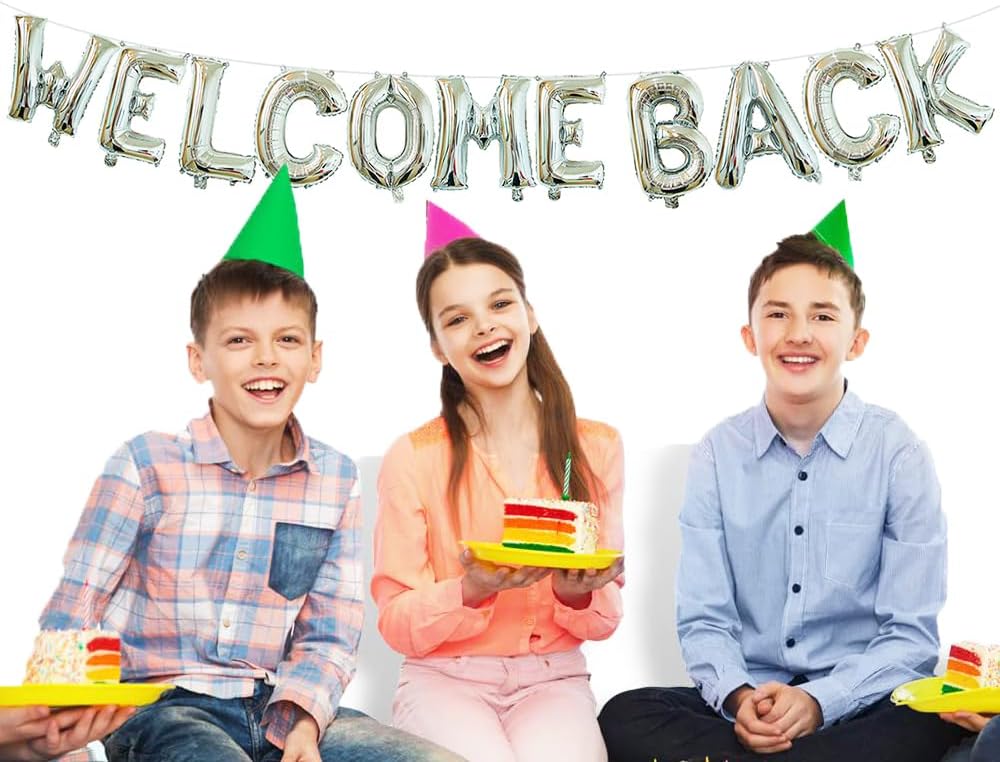 Welcome Back Letter Balloons Banner School Decor