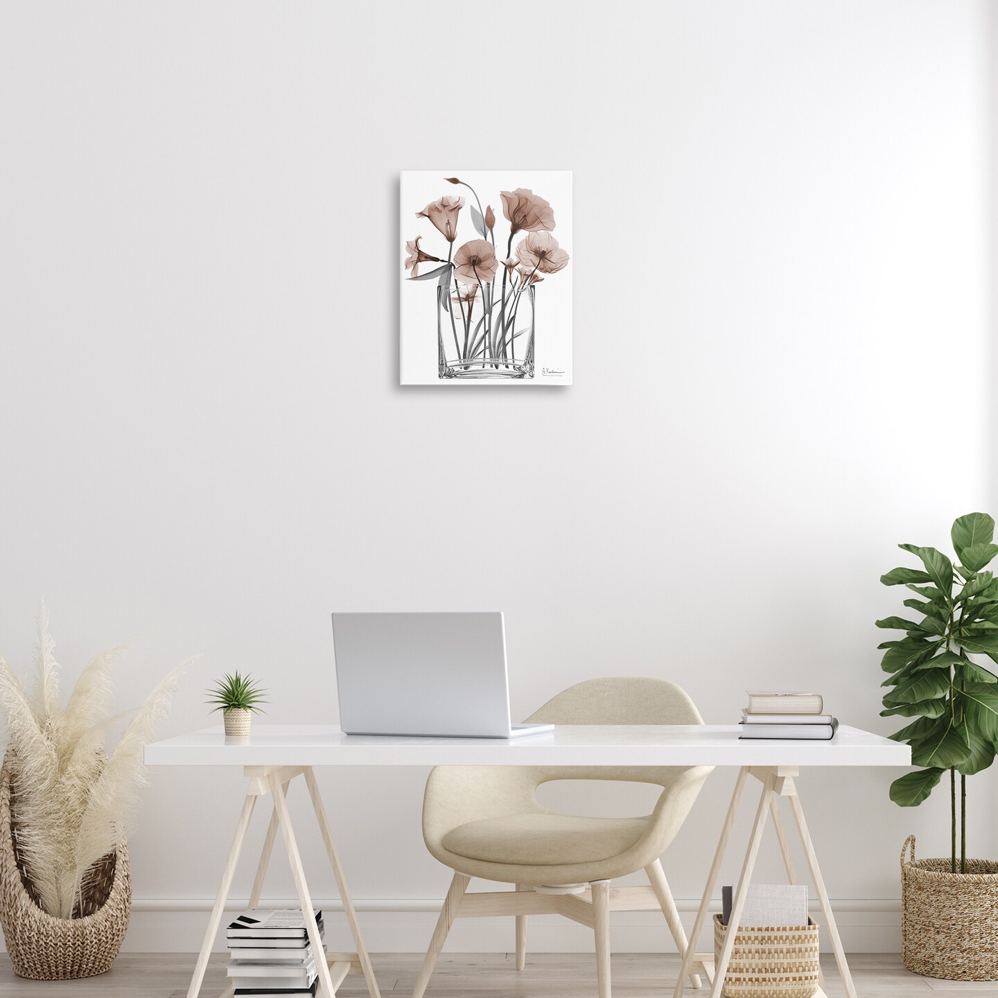 Stupell Industries Opaque Mocha Flowers Canvas By Albert Koetsier