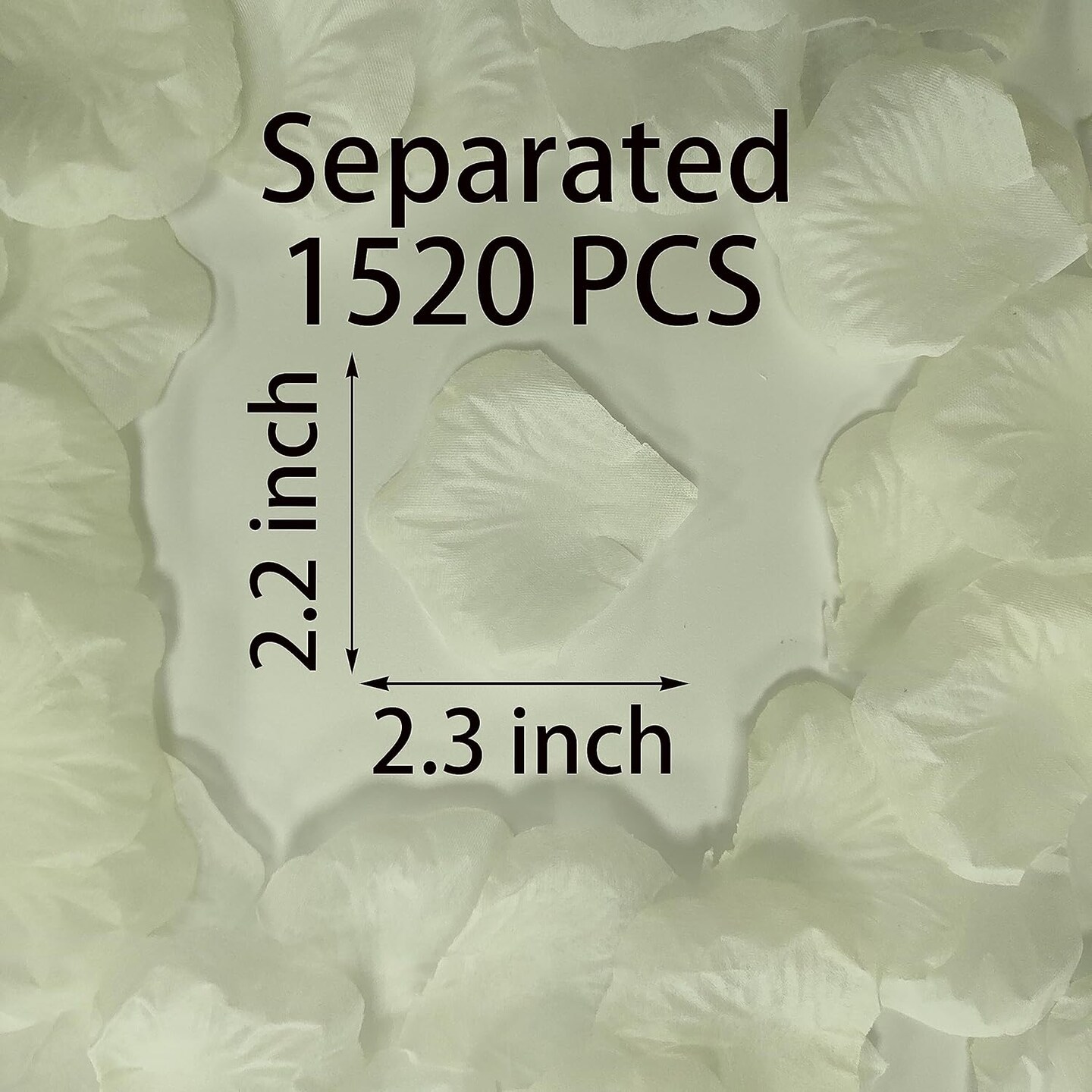 1520 Pcs 2.3&#x27;&#x27; Ivory Silk Rose Petals (Ivory)