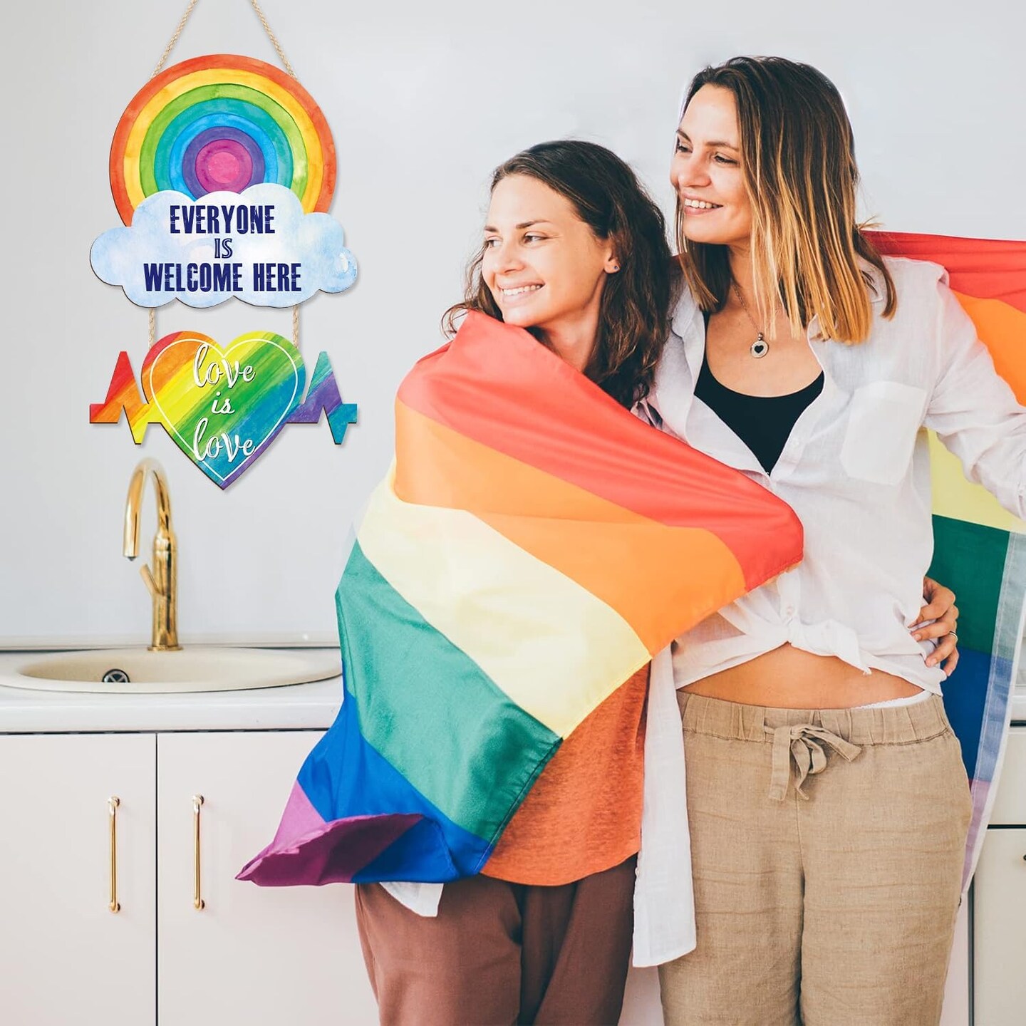 Gay Pride Decor Everyone Is Welcome Here Pride Month Signs Set of