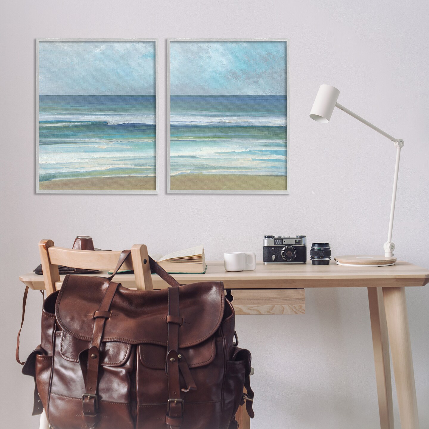 Stupell Industries Summer Shore Coastline 2pc Framed Giclee Set By Sally Swatland