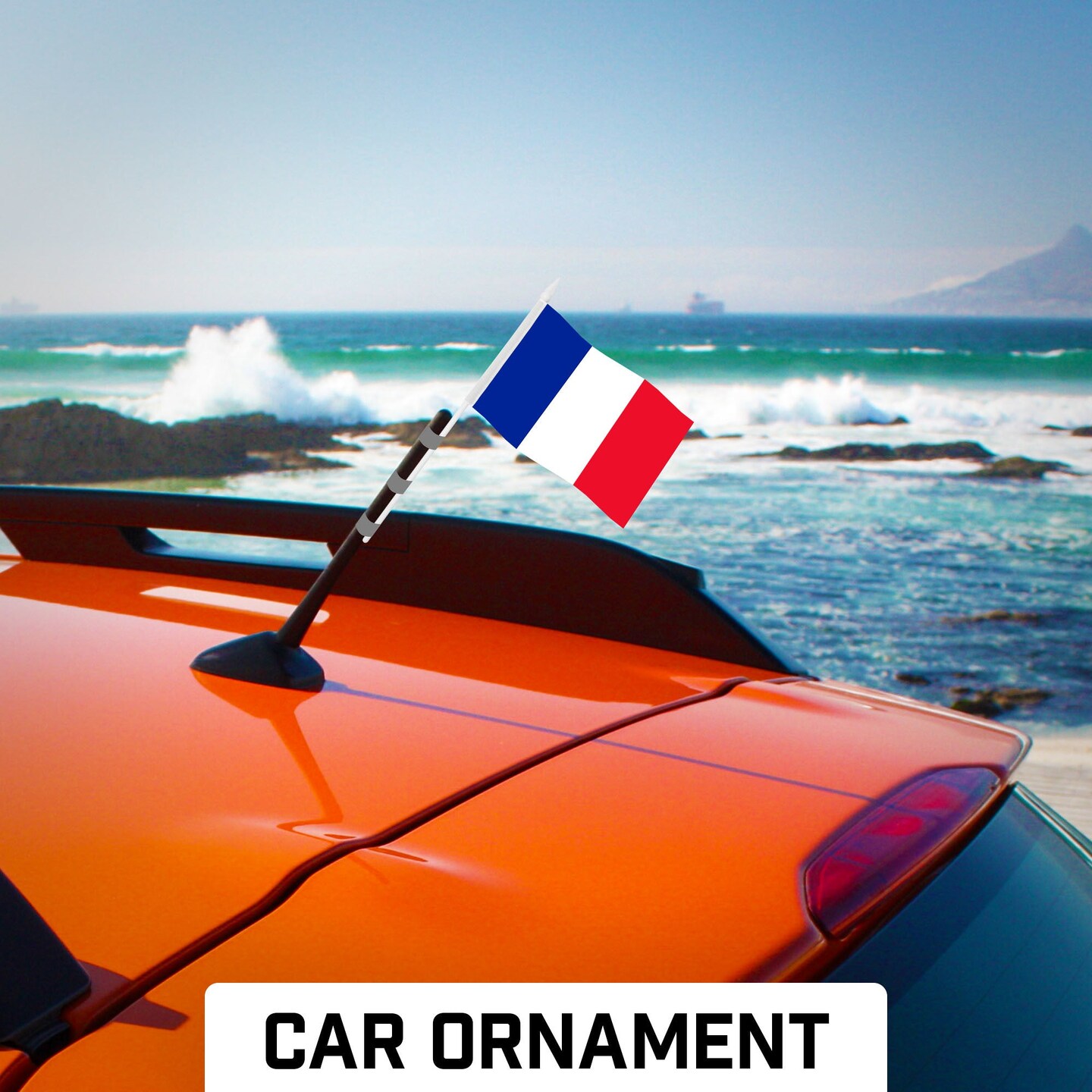 G128 12 Pack Handheld France French Stick Flags | 4x6 In | Printed 150D Polyester, Country Flag, Solid Plastic Stick, Spear White Tip