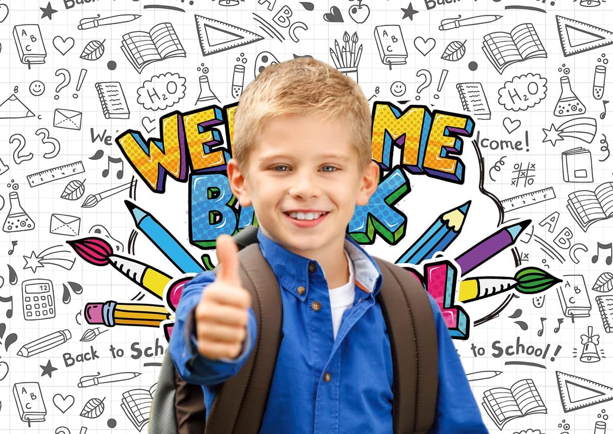 Welcome Back to School Backdrop White Homecoming Photography