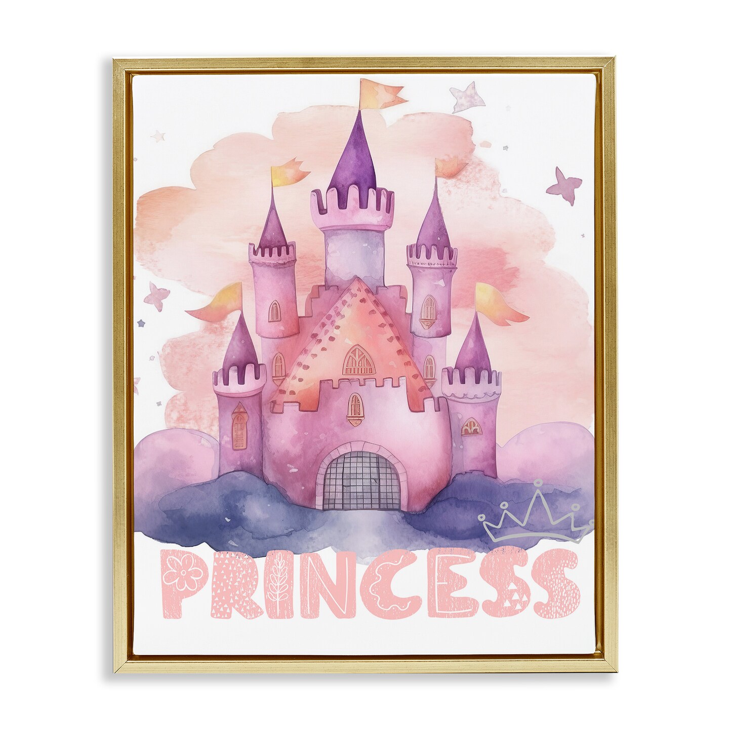 Stupell Industries Pastel Princess Castle Floating Frame By Jesse Keith