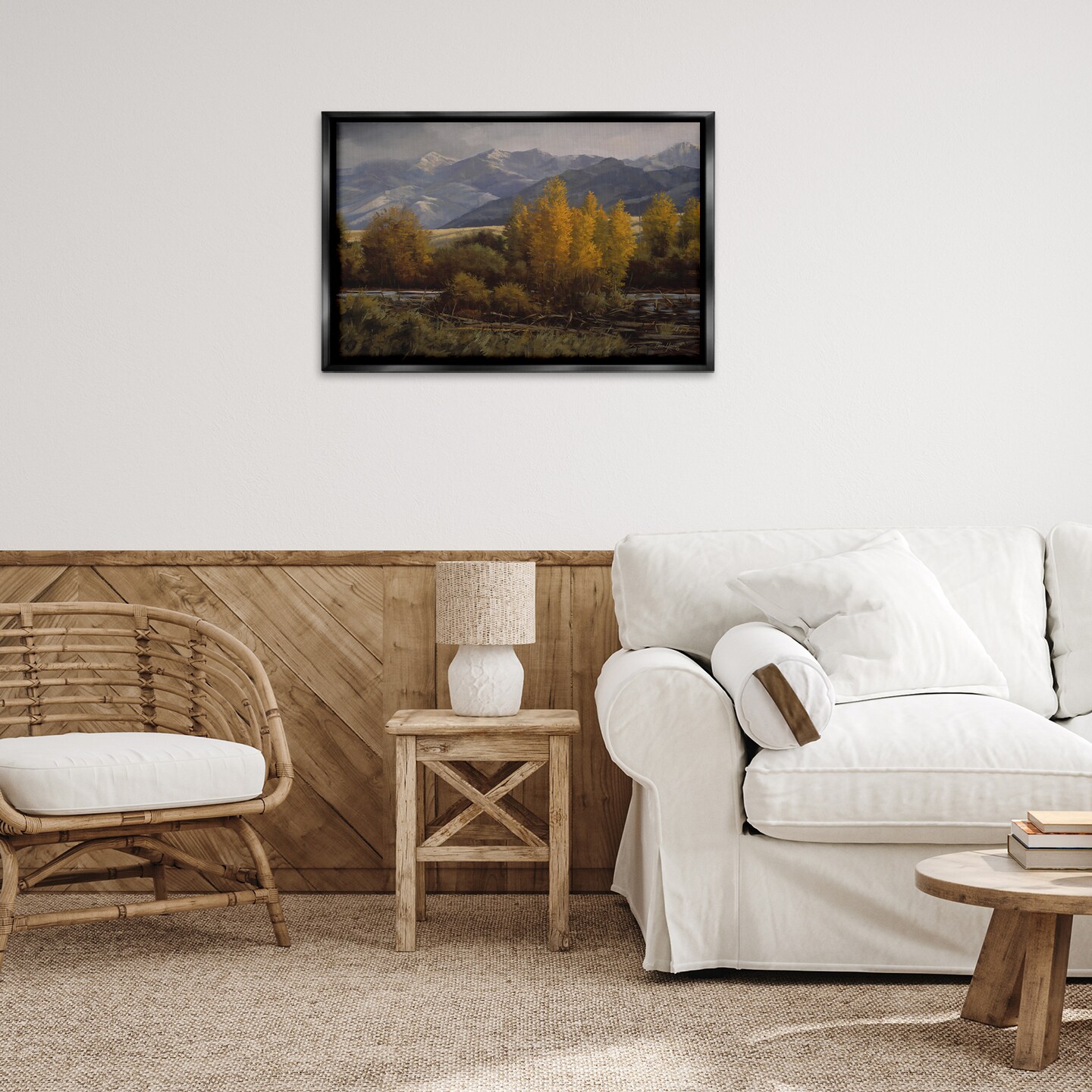 Stupell Industries Morning In Montana Mountains Floating Frame By Paco Young