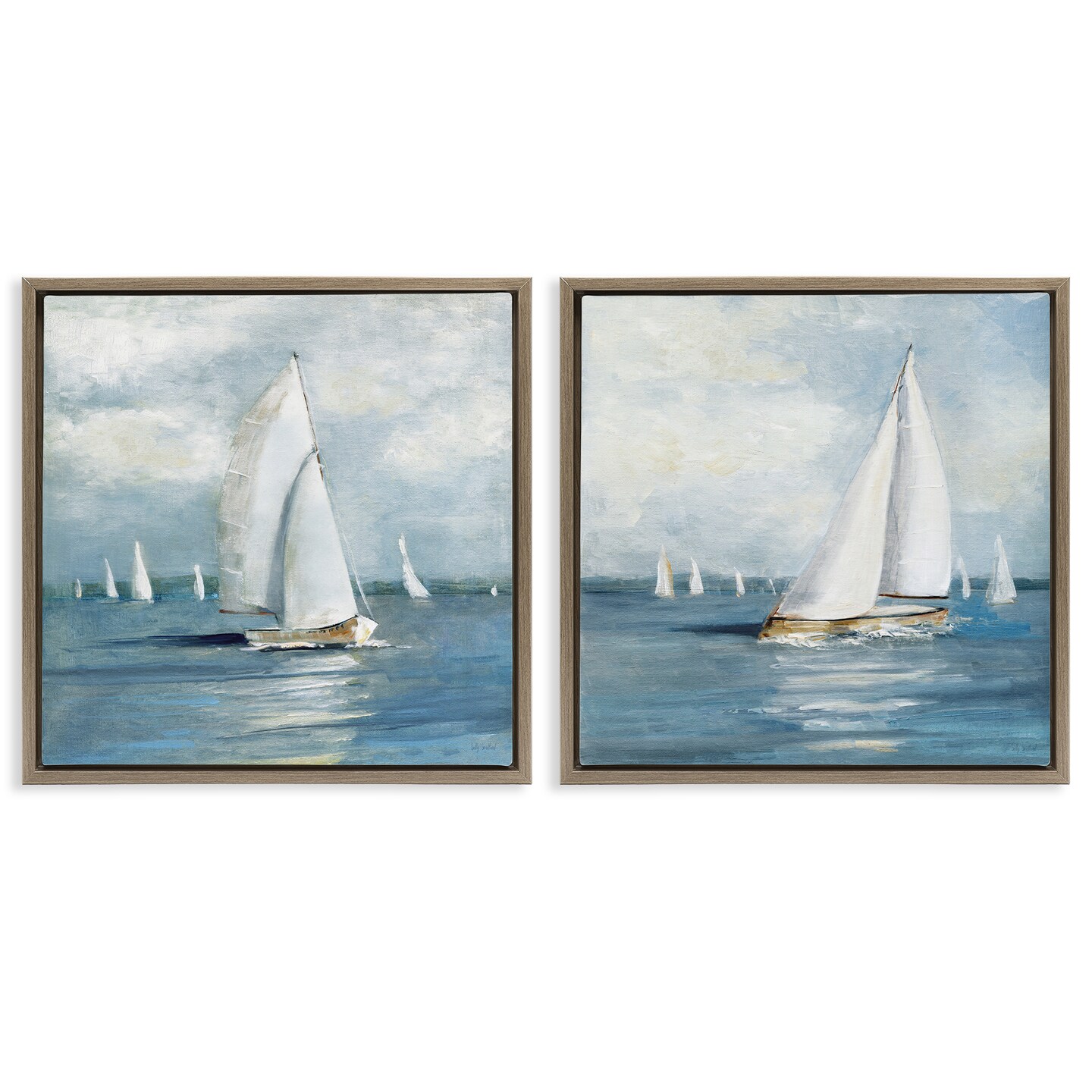 Stupell Industries Sailboat Fleet Vessels 2pc Floating Frame Set By ...
