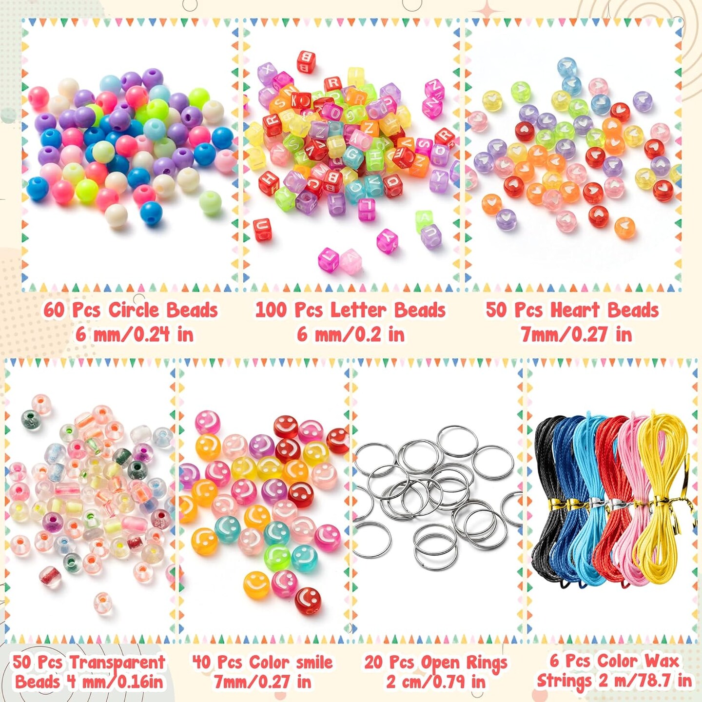 326Pcs DIY Bead Jewelry Making Crafts Kit