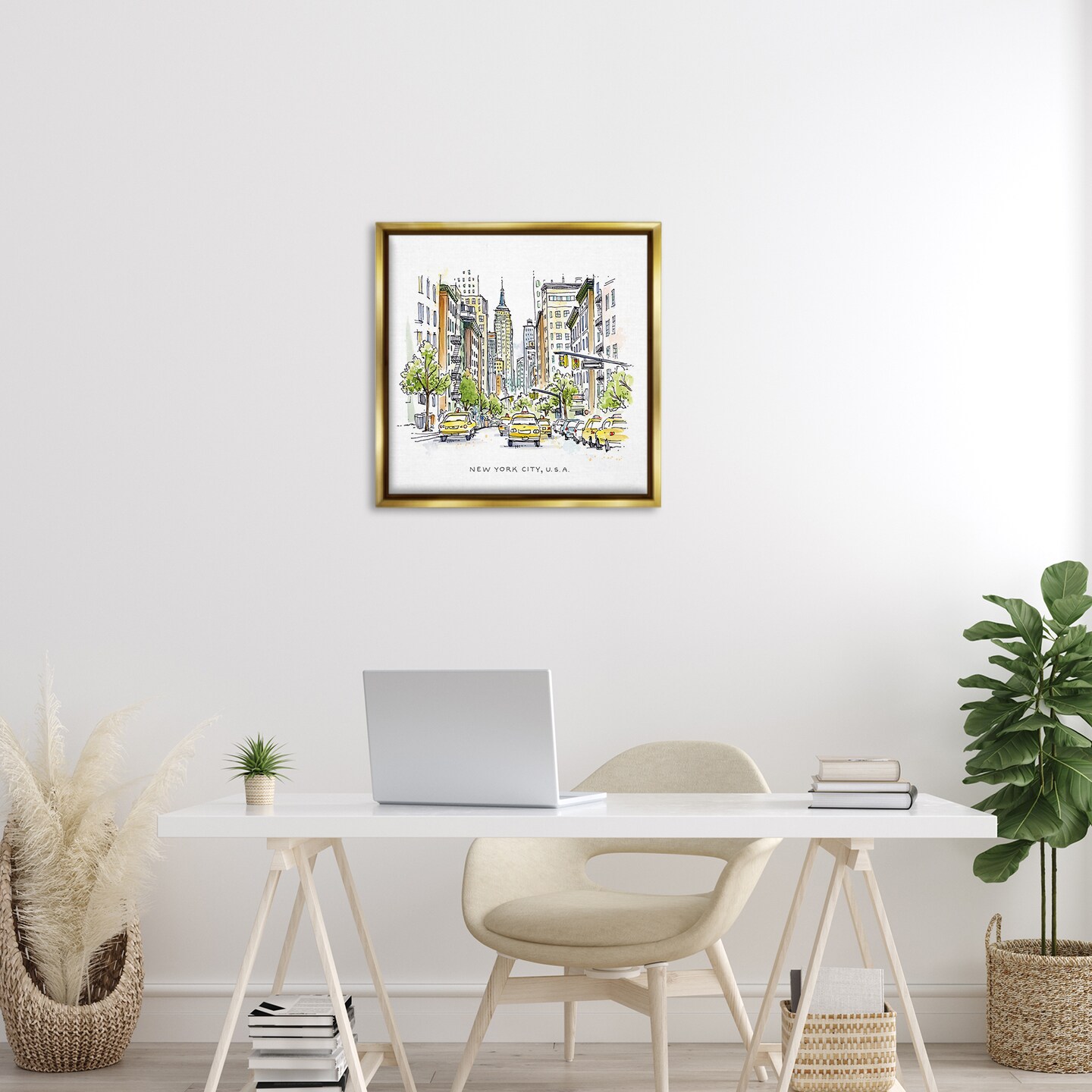 Stupell Industries New York City View Floating Frame By Angela Steahling