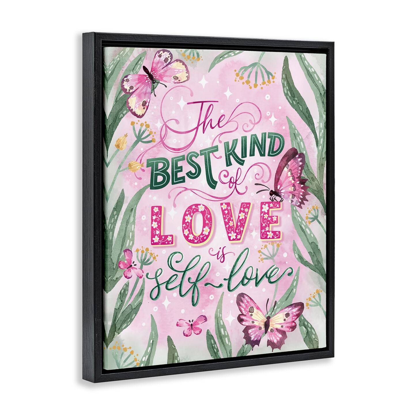 Stupell Industries Inspirational Self Love is Best Floating Frame By Vanessa Stoilova