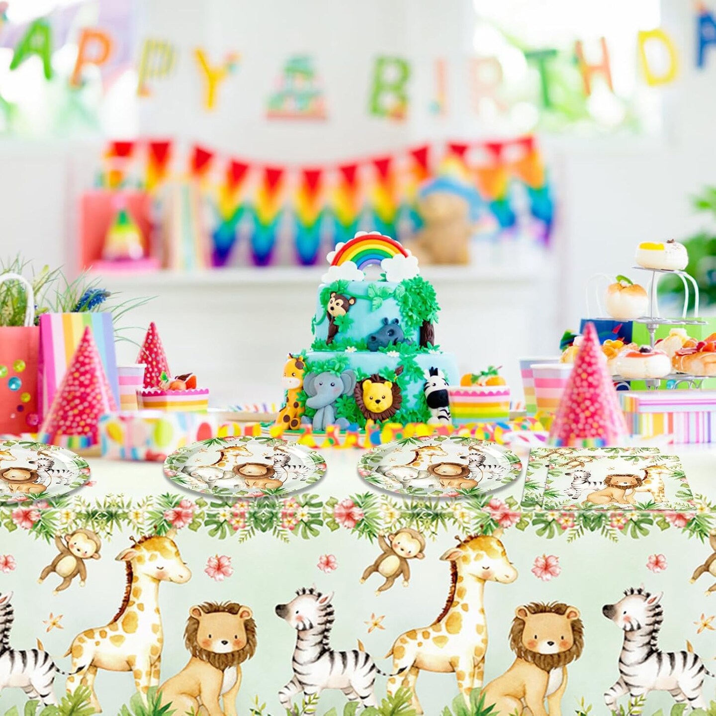 41Pcs Safari Baby Shower Decorations